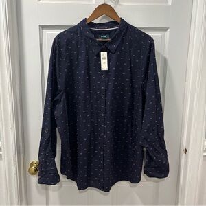 Maeve By Anthropologie Women’s Long Sleeve Button Down Size 24W Navy Dot NWT